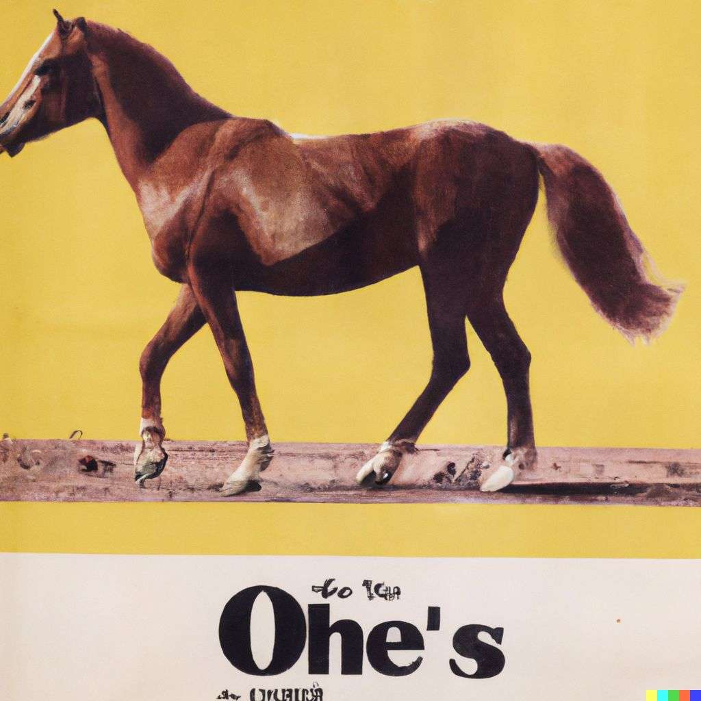 a horse, advertisement from the '60s